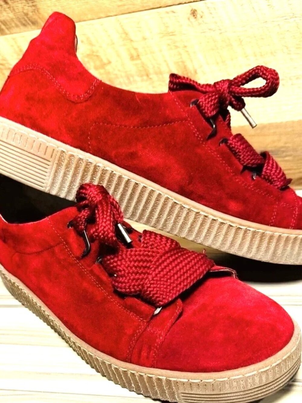 Gabor Auguste Atlantic burgundy merlot red suede sneakers women's UK9.5